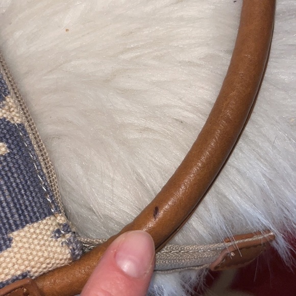 tommy Hilfiger blue linen-like shoulder bag coastal nautical western boho - Picture 8 of 16